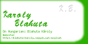 karoly blahuta business card
